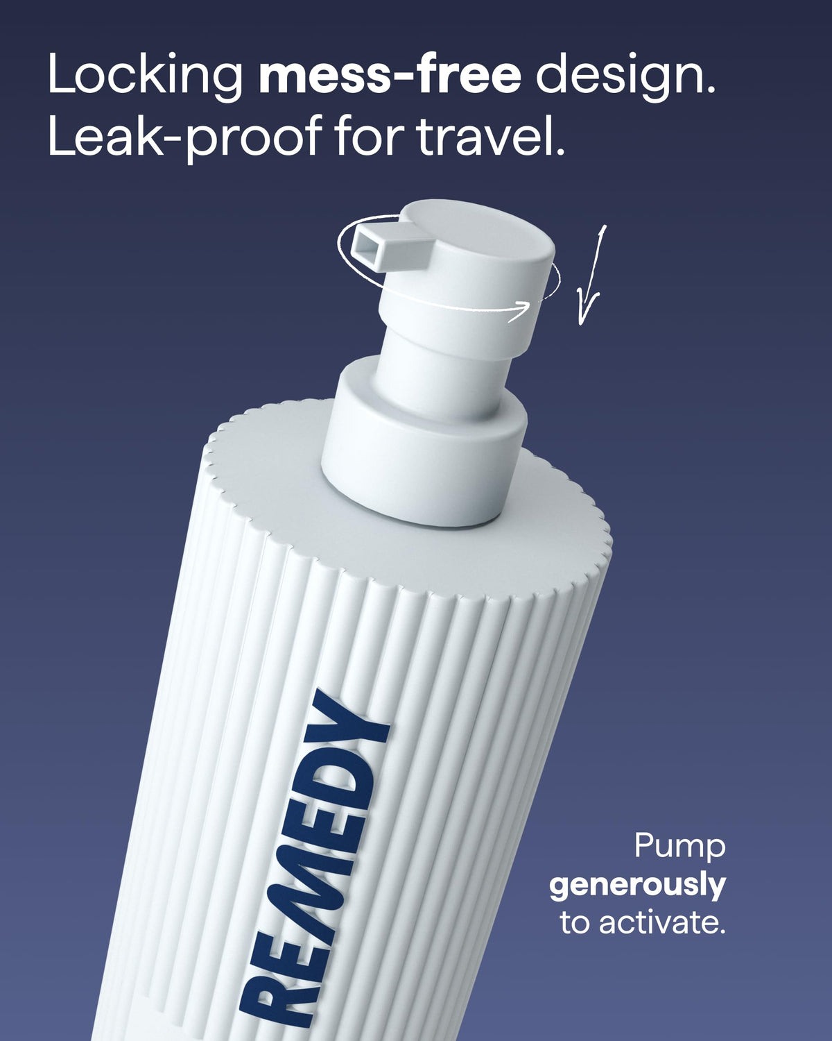 Remedy Science bottle on bathroom counter during skincare routine for daily use convenience