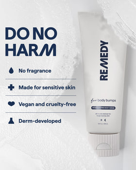 Remedy Science label close-up with active ingredients for targeted KP care