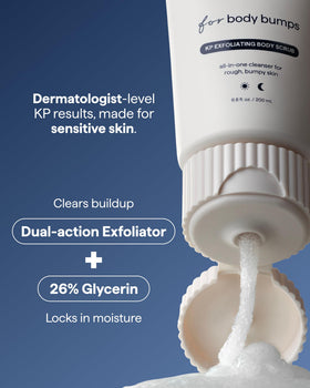 Remedy Science scrub dispensed in hand ready for gentle massage