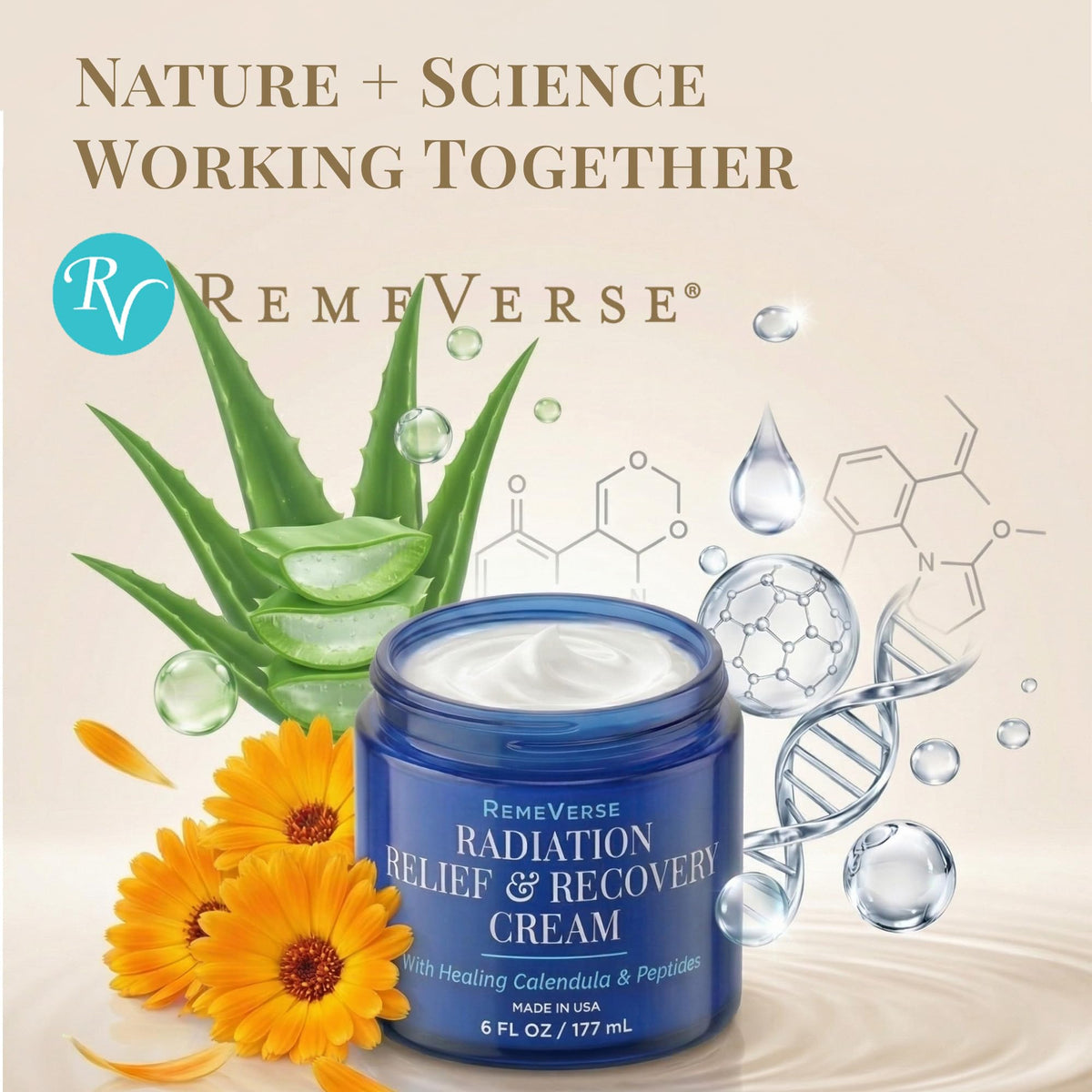 RemeVerse cream texture close-up showing smooth, hydrating consistency