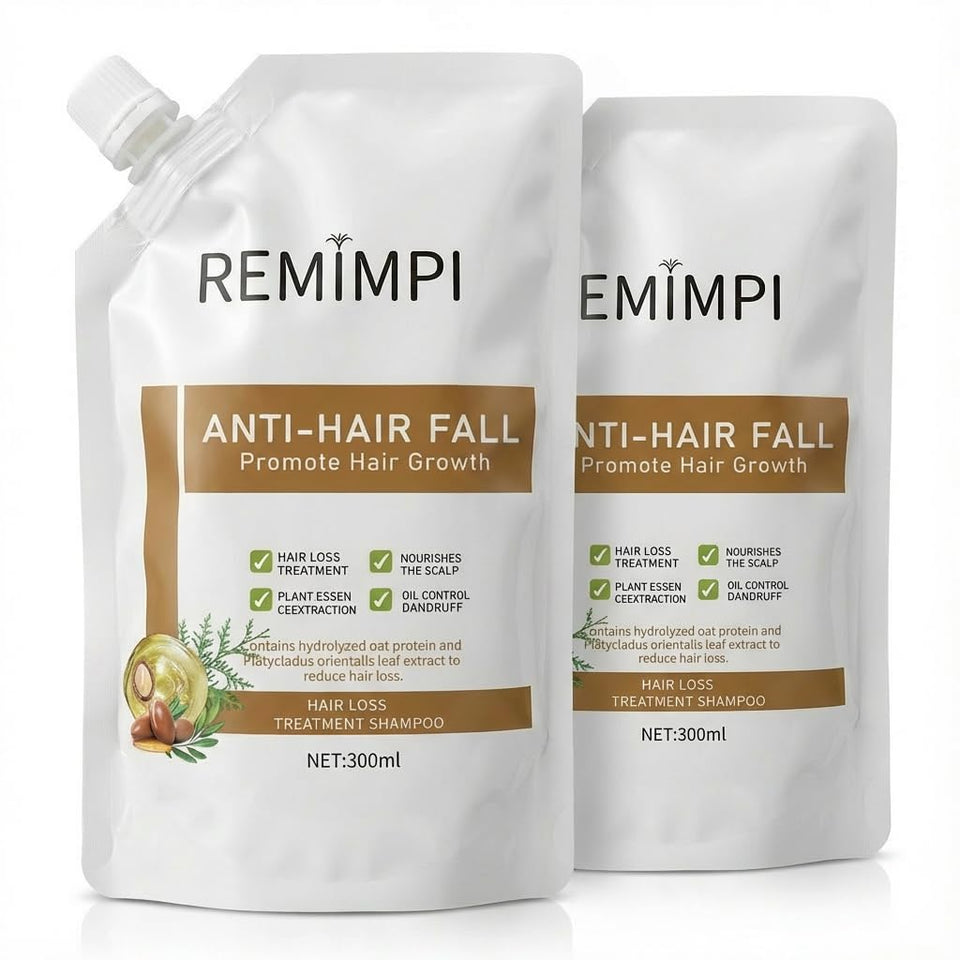 REMIMPI front packaging duo showing two 300ml bottles and clear product labeling benefits