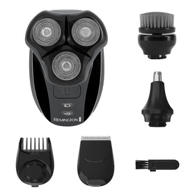 Remington Balder showing front view and controls for quick shaving