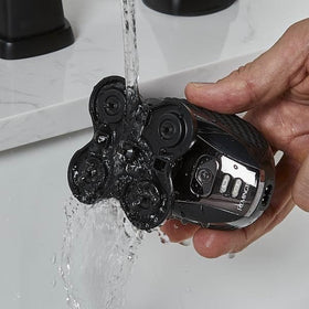Remington Balder Pro used in shower demonstrating waterproof wet-or-dry shaving convenience