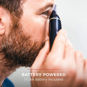 Remington open battery compartment with AA battery inserted for fast replacement and power