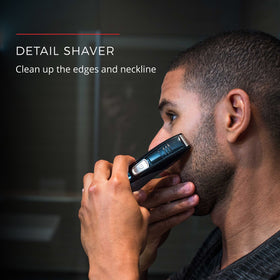 Remington body trimmer in use on chest demonstrating comfortable control