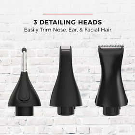 Remington close-up of precision detail head highlighting surgical-steel blades for clean lines