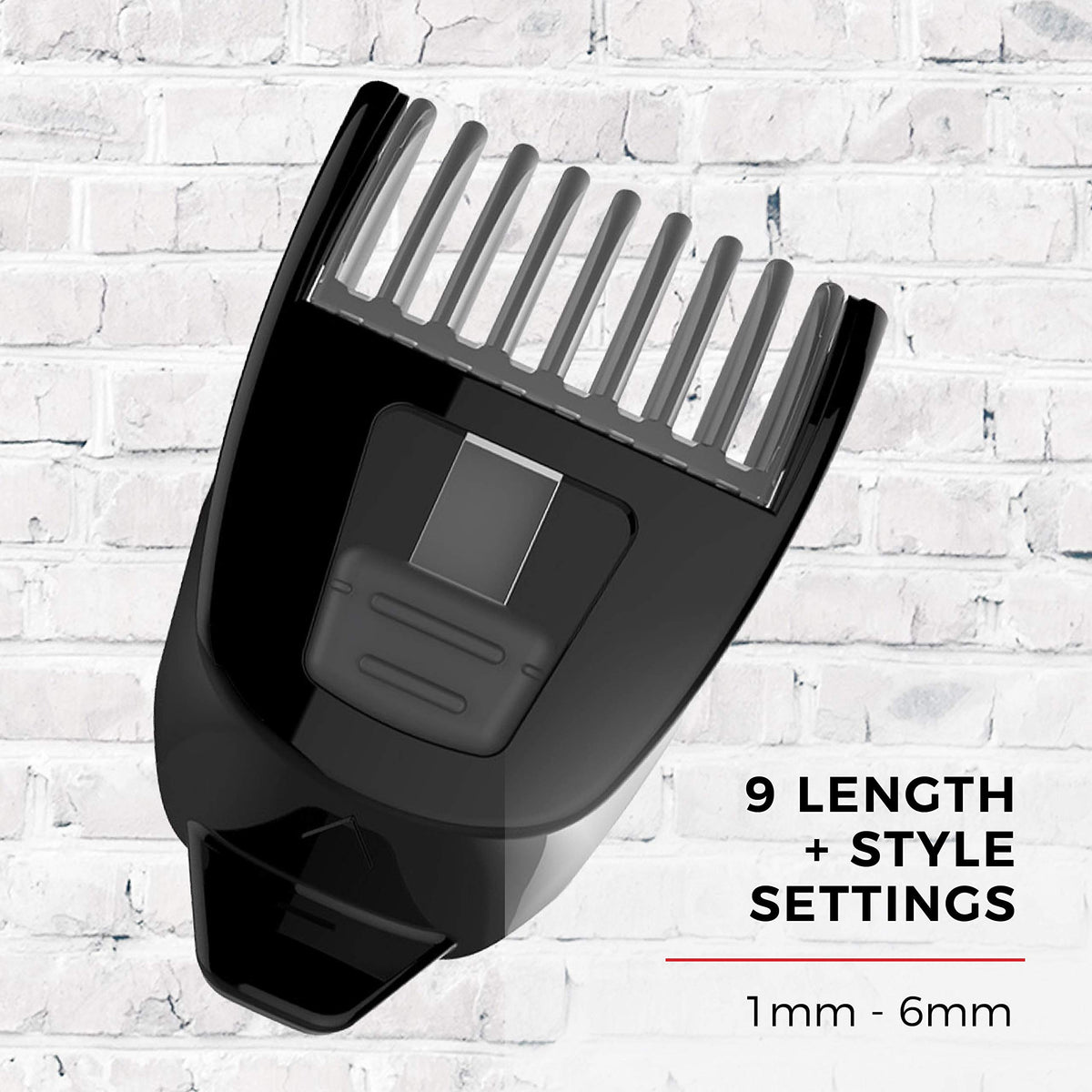 Remington dual-sided trimmer attachment in use removing fine hairs quickly and comfortably