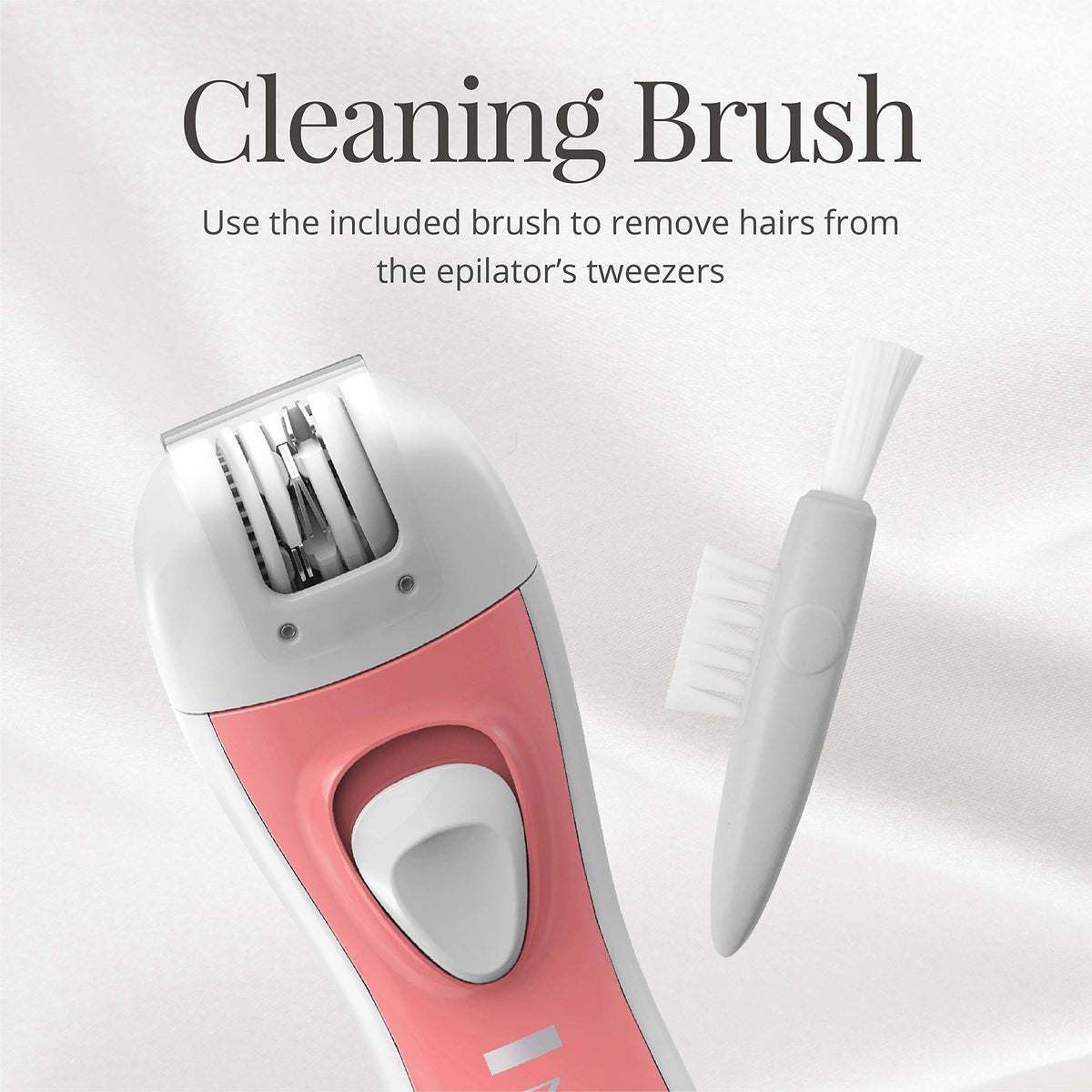 Remington epilator with protective cap on to safeguard tweezers during storage and travel