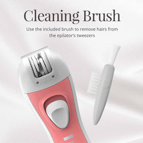 Remington epilator with protective cap on to safeguard tweezers during storage and travel