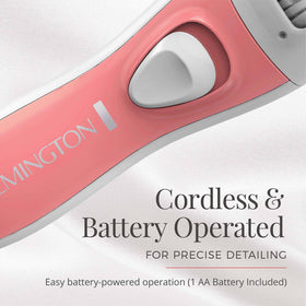 Hand-held Remington EP1050CDN showing scale and one-handed control for delicate facial areas