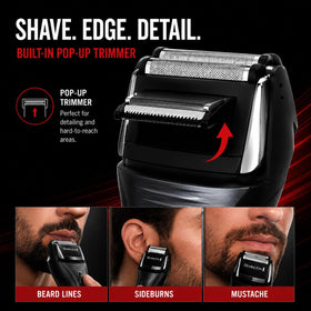 Remington F5 pop-up trimmer detail for precise sideburn and facial hair shaping