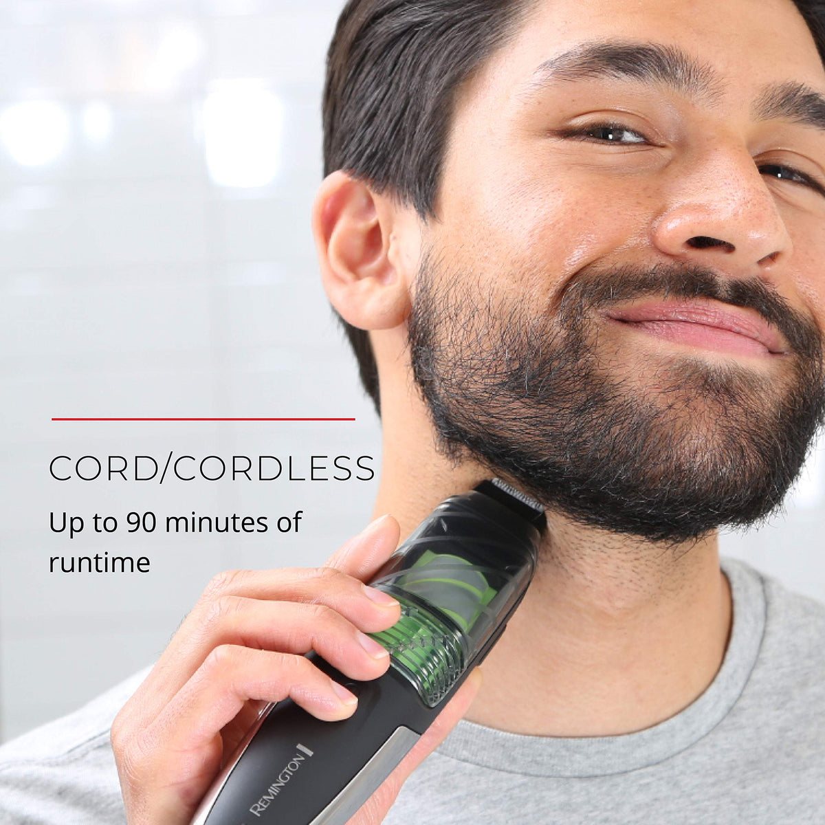 Remington held in hand demonstrating ergonomic grip and control