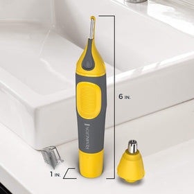 Remington trimmer used in shower demonstrating waterproof wet/dry convenience