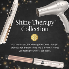 Remington wand creating loose waves on model for salon-like shine
