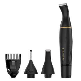 Remington NE3160 front view showing compact trimmer and attachments for precise grooming