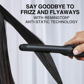 Remington plate close-up with titanium-ceramic coating for smooth glide and even heat