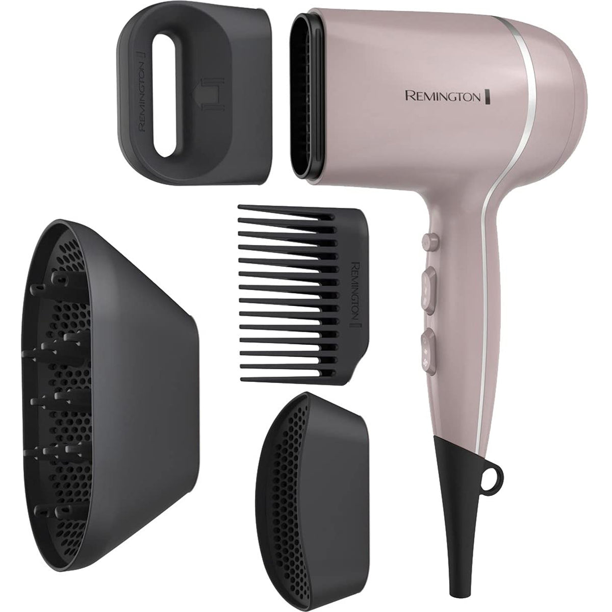 Remington Pro Wet2Style front view showing mauve body and nozzle for faster styling