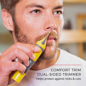 Remington rotary ear attachment in use providing safe targeted ear hair removal