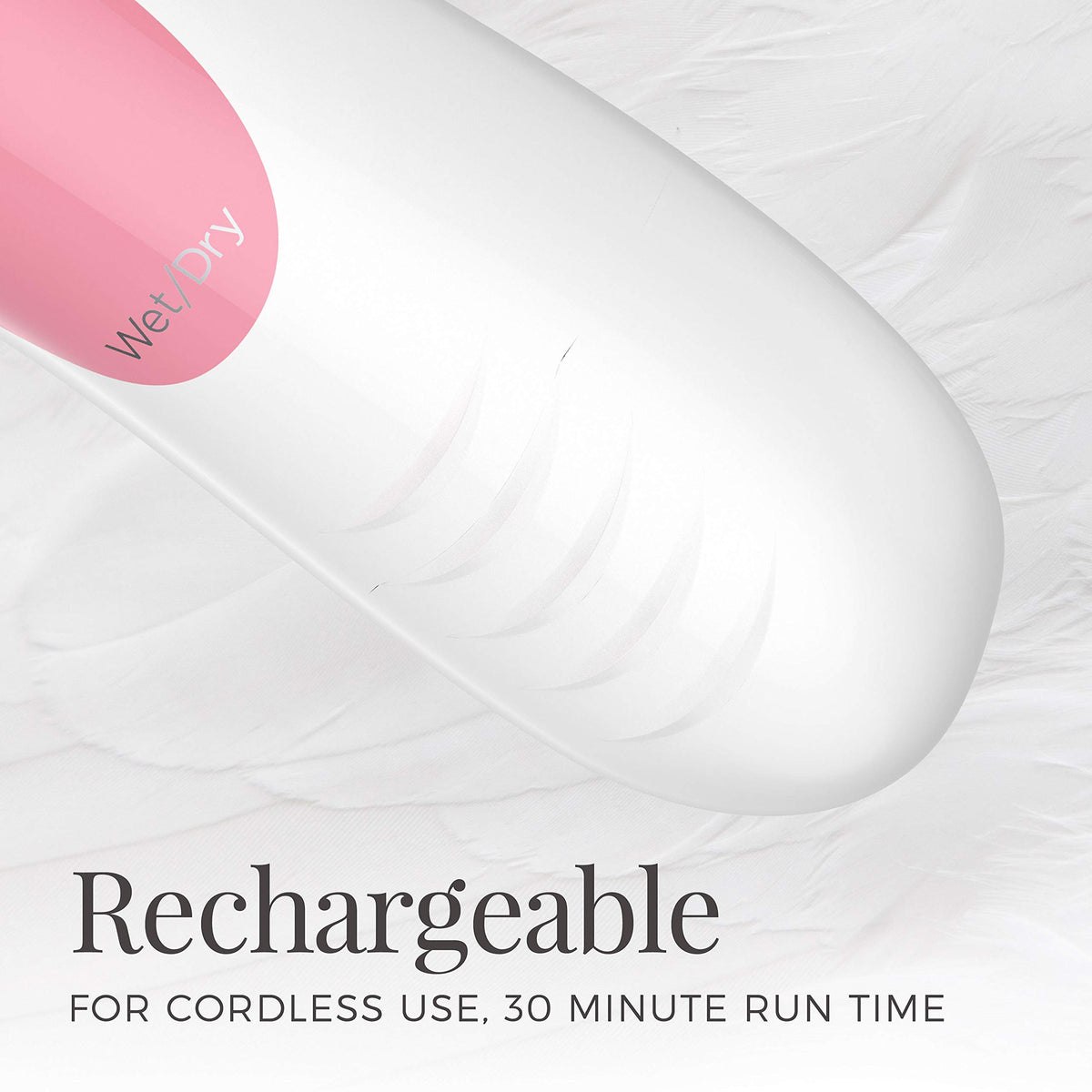Remington shaver held in hand to show size and travel-friendly design