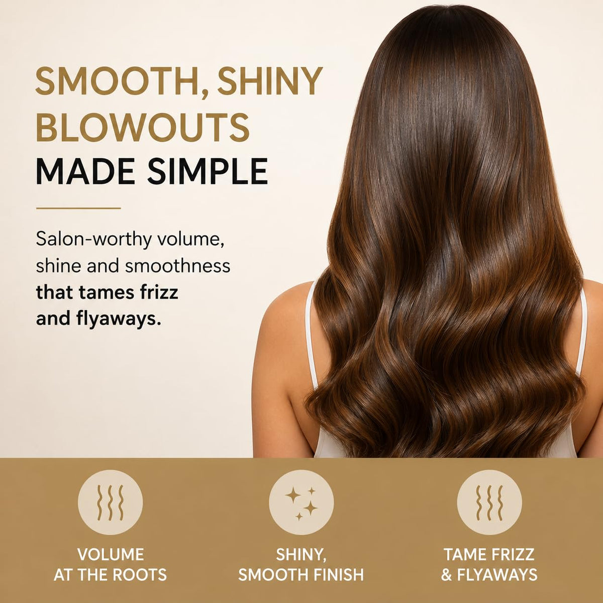 Remington styling demo on long hair showing root lift, smooth lengths and glossy finish