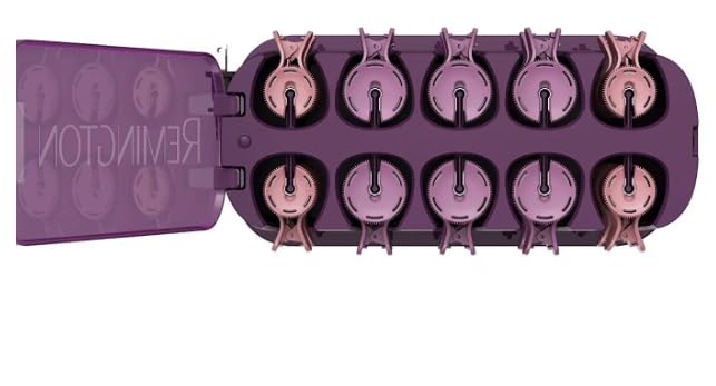 Remington rollers beside a hand for size comparison and easy selection of curl size