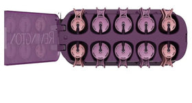 Remington rollers beside a hand for size comparison and easy selection of curl size