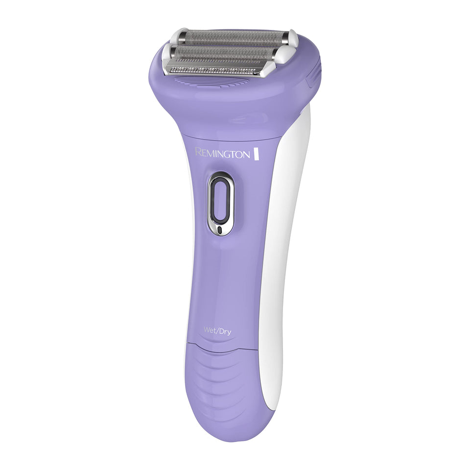Remington shaver front view showing ergonomic design and broad head for smooth gliding