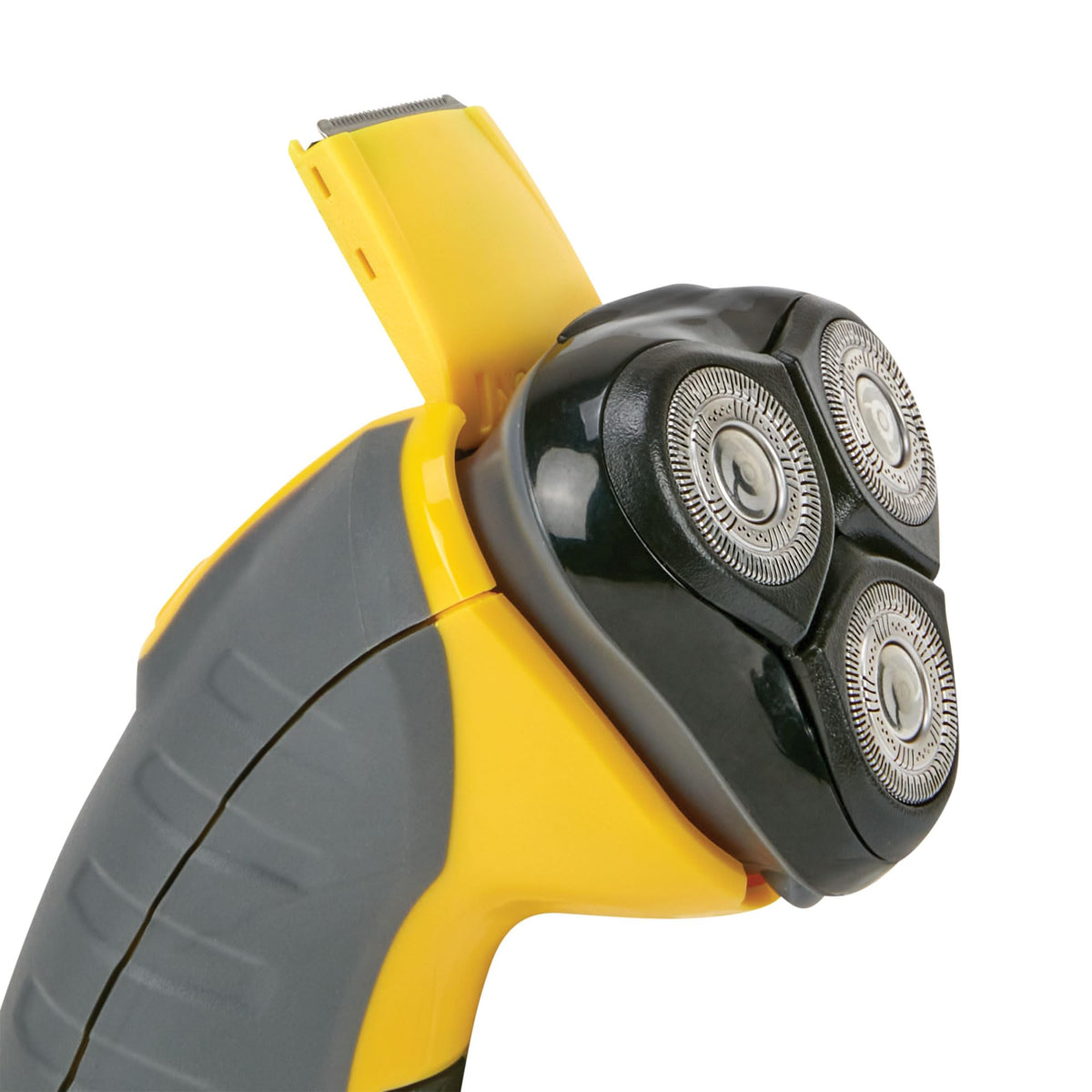 Remington stubble attachment close-up showing styling versatility and neat trim results
