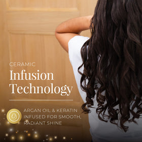 Remington detailed shot of ceramic surface texture for even heat distribution and smooth curls