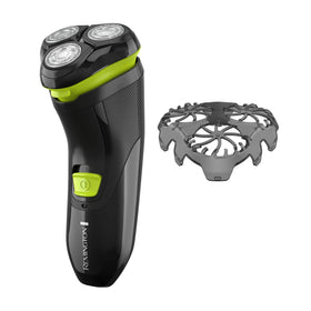 Remington Ultrastyle front view showing ergonomic grip and neon accents for comfortable handling