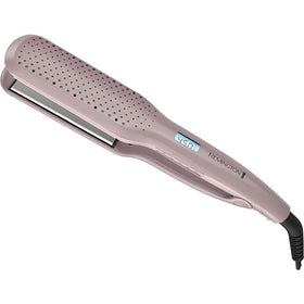 Remington flat iron front view showing mauve finish and ergonomic design for easy handling