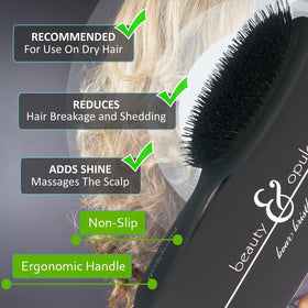 RemySoft close-up of boar and nylon bristles showing dual-bristle benefit for shine and slip