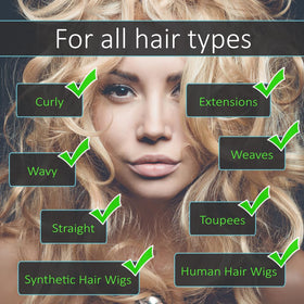 RemySoft brush in use detangling long hair to reduce breakage and smooth texture