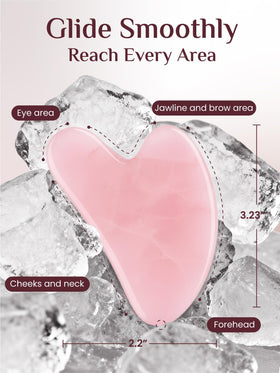 Rena Chris rose quartz closeup of polished surface and edge, provides smooth glide benefit