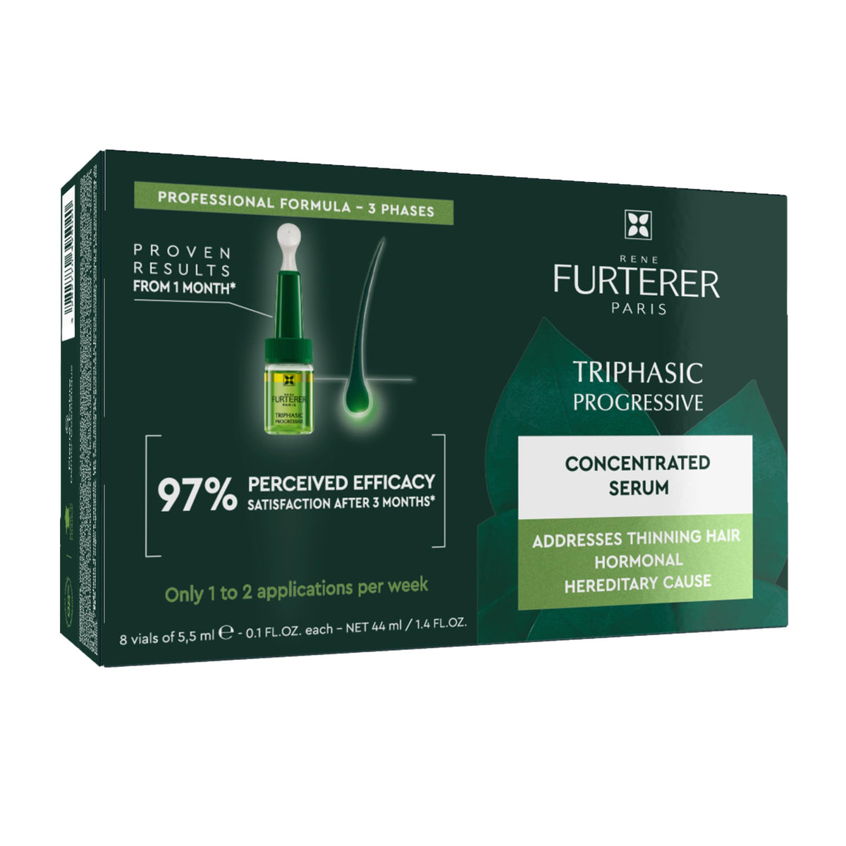 René Furterer front vial view showing product and label, conveys professional haircare benefits