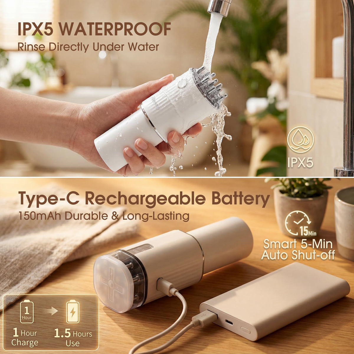 Renergy Type-C charging port view highlighting fast-charge capability