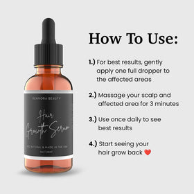 Rennora Beauty serum dropper dispensing clear oil for precise, mess-free use