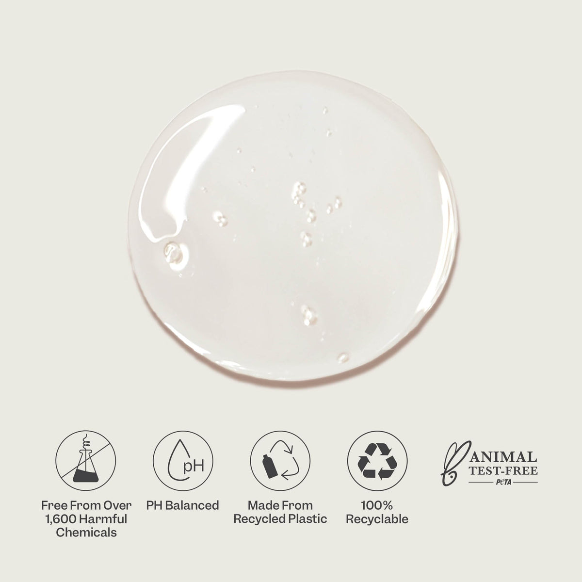 Renpure bottle on bathroom shelf showing recyclable packaging and routine