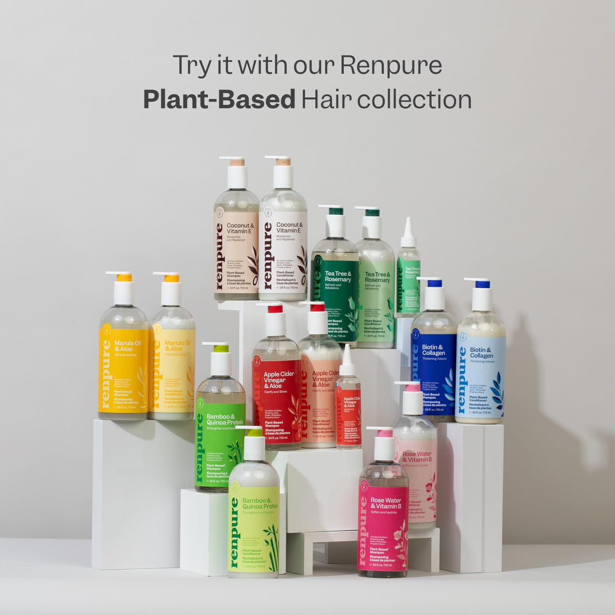 RENPURE duo in bathroom setting showing family-friendly convenience benefit