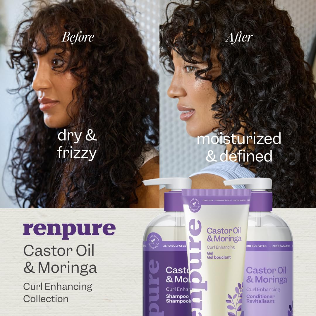 RENPURE bottle label closeup highlighting ingredients list and plant-based benefit