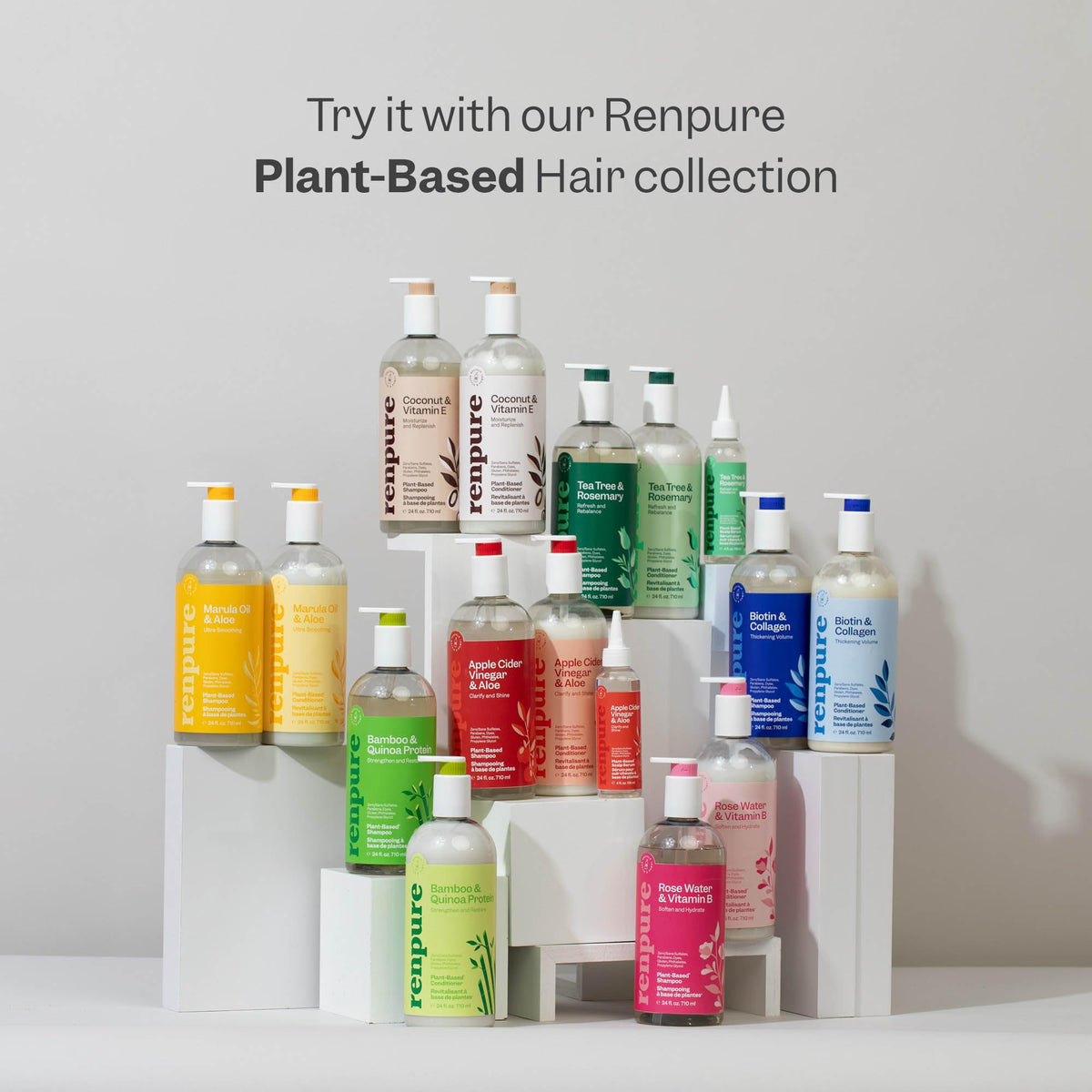 RENPURE on bathroom vanity styled to show daily routine hydration