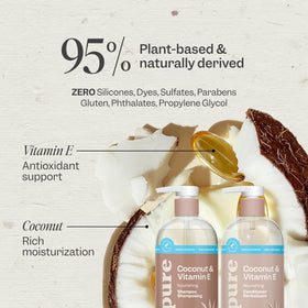 Renpure shampoo lather close-up highlighting coconut texture and gentle cleansing