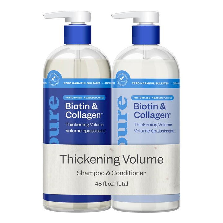 RENPURE front packaging showing shampoo and conditioner, clarifies product benefits