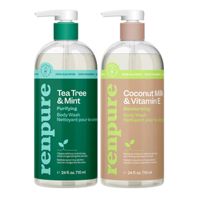 RENPURE tea tree mint front bottle showing clear labeling and refreshing benefit