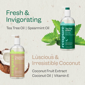 RENPURE tea tree mint ingredient label highlighting purifying benefit