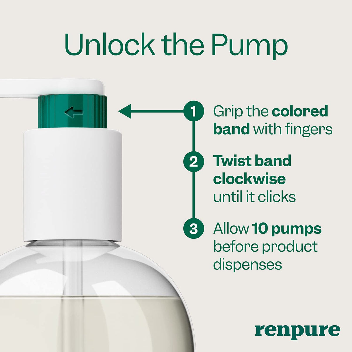 Renpure lifestyle shower scene with bottle for refreshing, energizing routine benefit