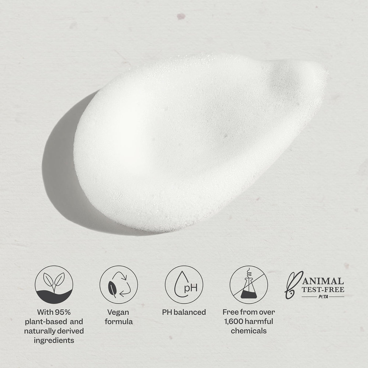 Renpure mousse creating root lift while blow-drying, long-lasting volume benefit