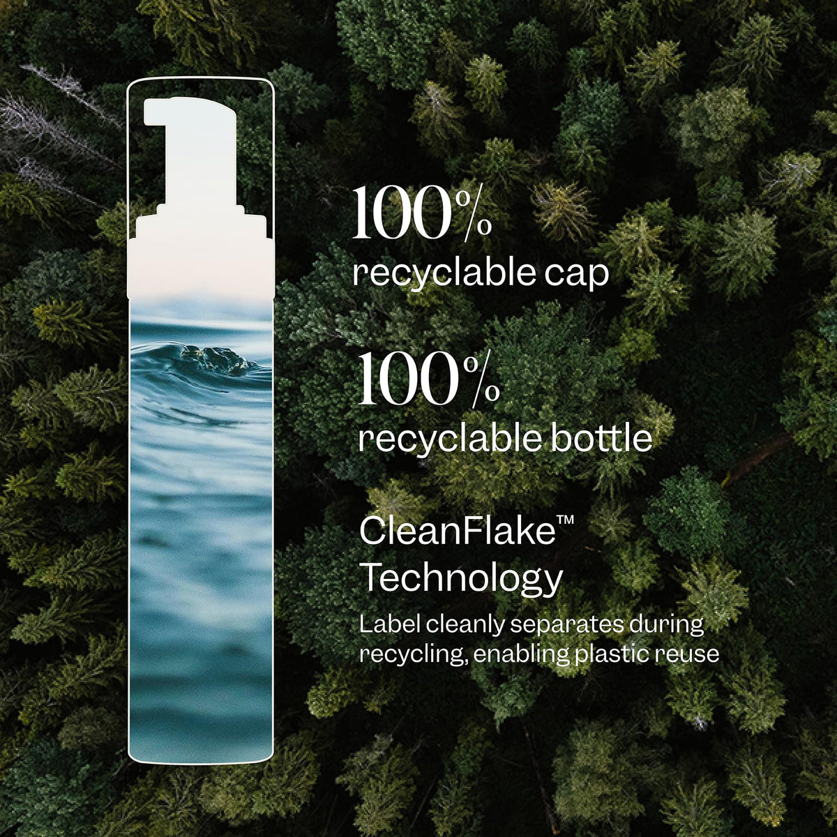 Renpure mousse on bathroom counter in lifestyle scene, easy everyday styling benefit