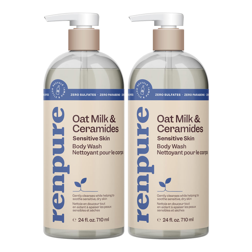 Renpure bottle front view showing product and soothing benefit