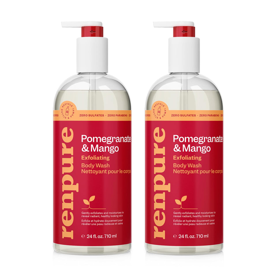 RENPURE front packaging showing pomegranate and mango for bright skin